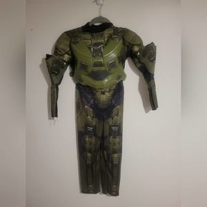Halo Master Chief Dress Up Halloween Costume Size S 4/6  padded muscles shield